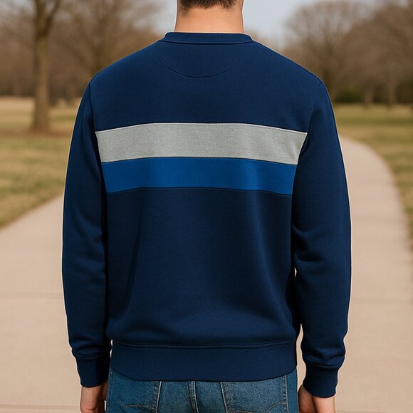 ADVANTAGE PERFORMANCE COLORBLOCK CREWNECK FLEECE - MEDIEVAL BLUE - Picture 4 of 8